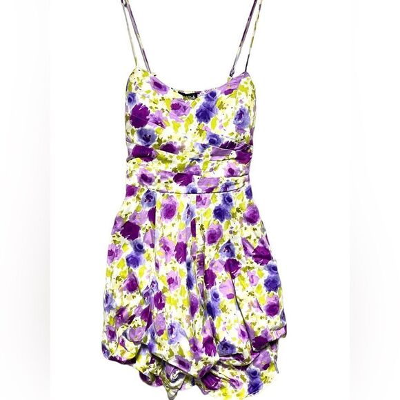 Floral Bubble Dress Junior’s Size 1 spaghetti strap - Picture 1 of 17